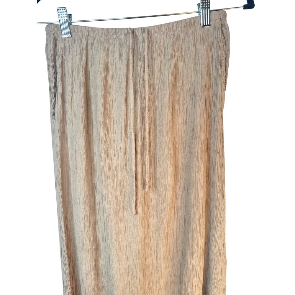 2/$30 ZARA XS Dark Beige Crinkle Textured Fabric Flowy Gauchos - Picture 10 of 15